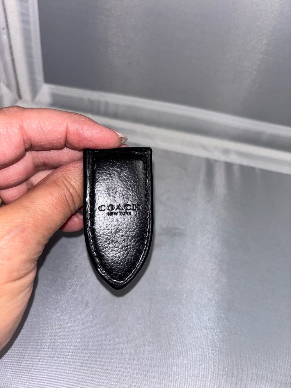 Coach Black Leather Money Clip